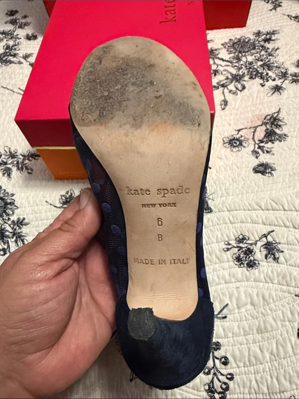 Kate Spade Navy Mesh Suede 6 M Italy